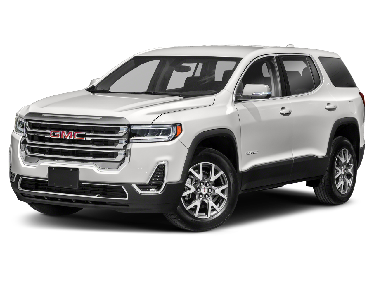 2021 GMC Acadia SLE in Midnight Blue Metallic — front three-quarter view