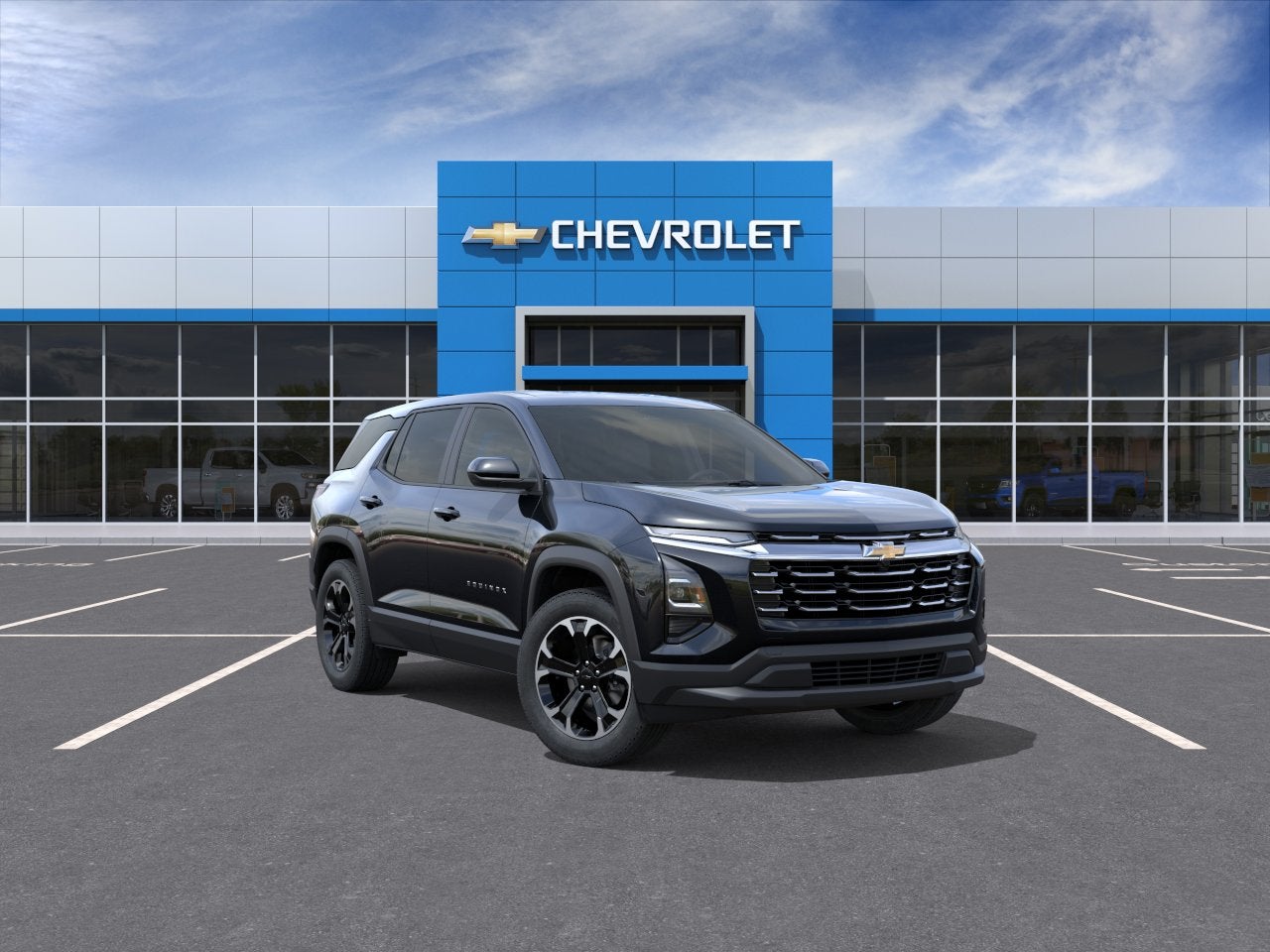 2026 Chevrolet Equinox LT in Mosaic Black Metallic — front three-quarter view
